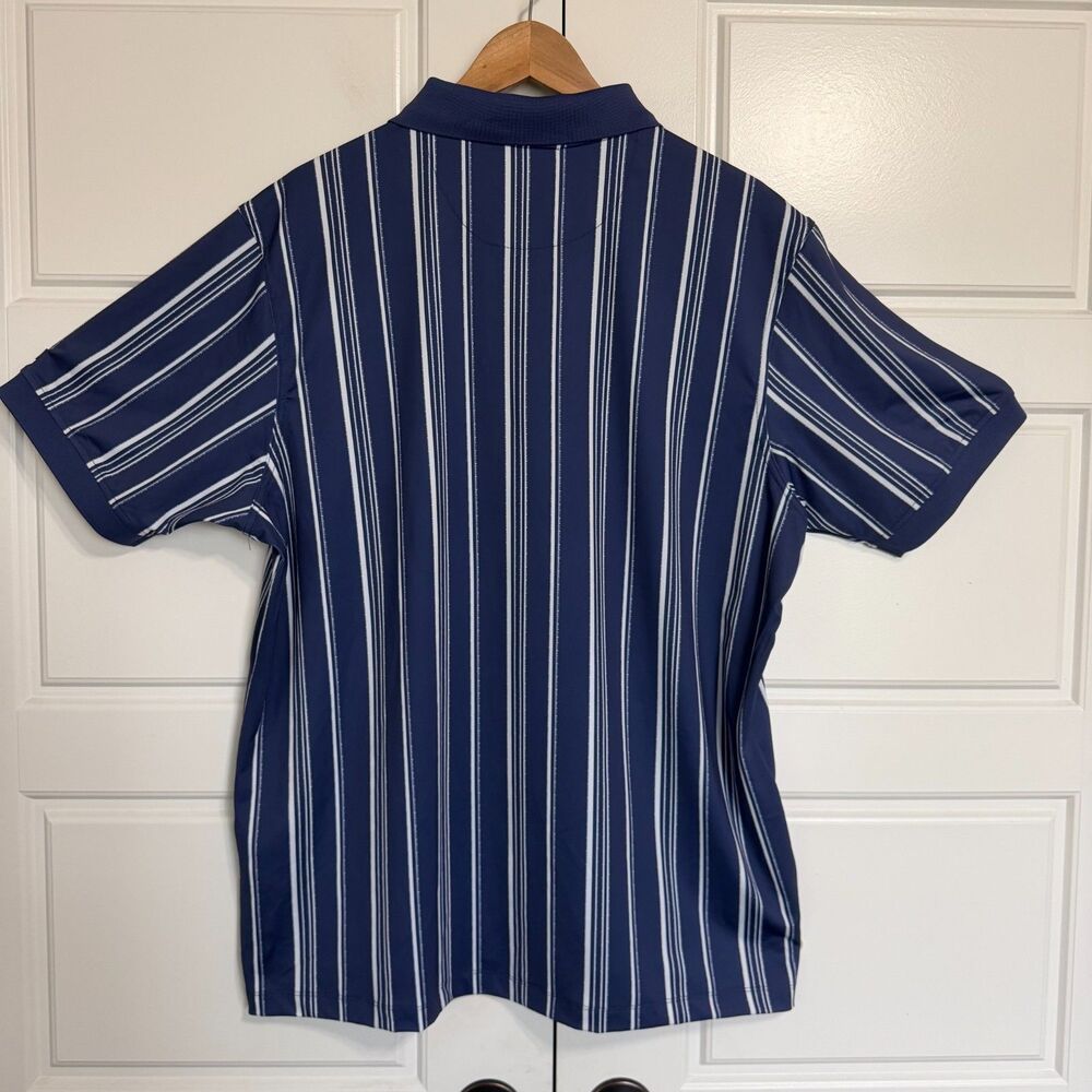 Bad Birdie Mens 2XL Blue Striped Winning Streak Short Sleeve Golf Polo Shirt NWT - Picture 7 of 9